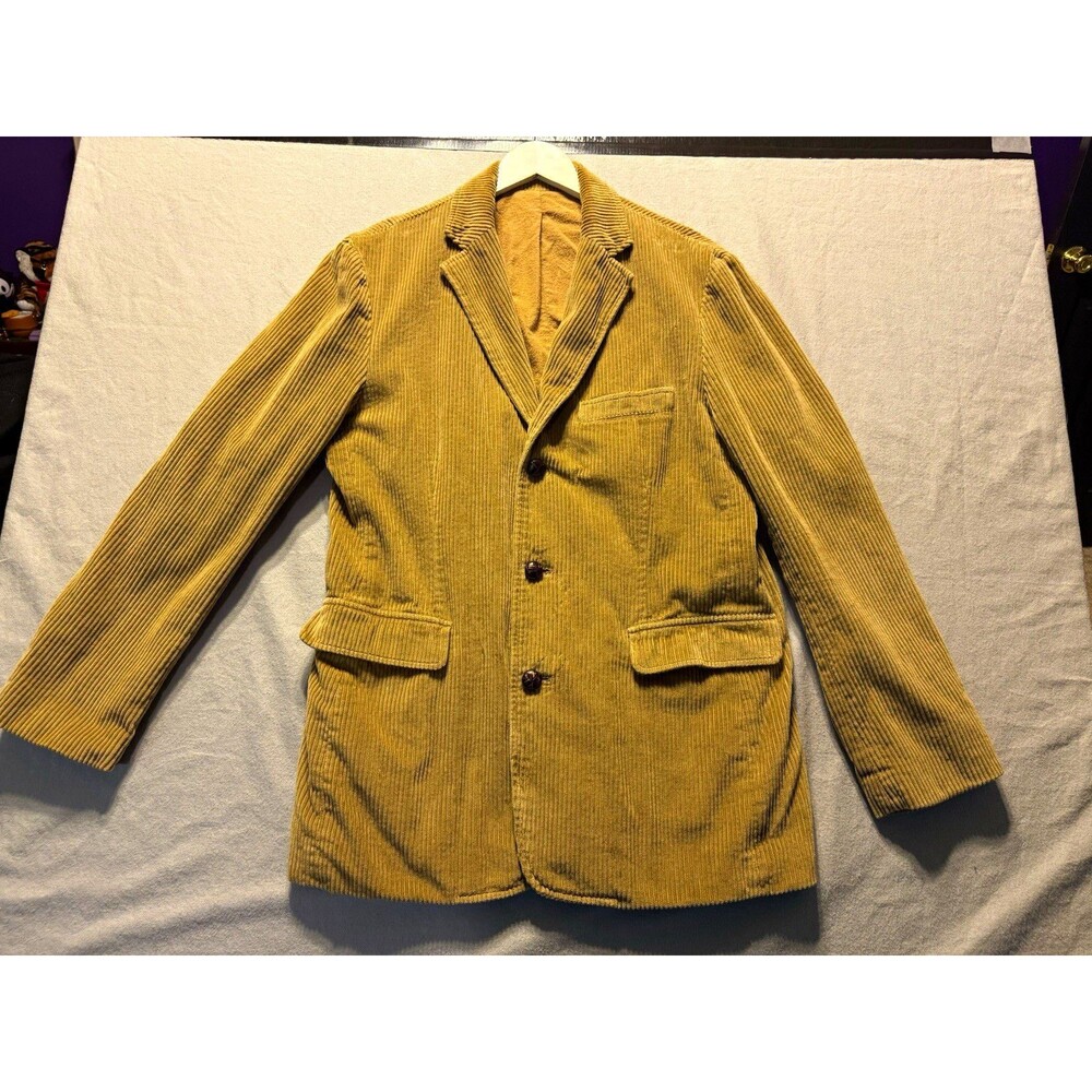 J.CREW Men's Tan Corduroy Sport Coat Blazer M 3-Button Notch Lapel